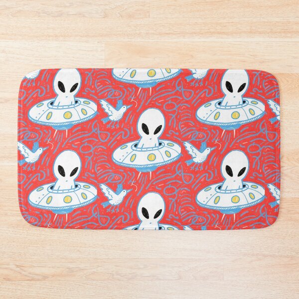 Item preview, Whimsical UFO Journey in Crimson Sky designed and sold by zzz888.