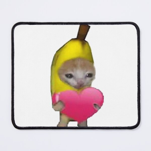 Item preview, kitty in banana with heart meme sticker designed and sold by inainart.