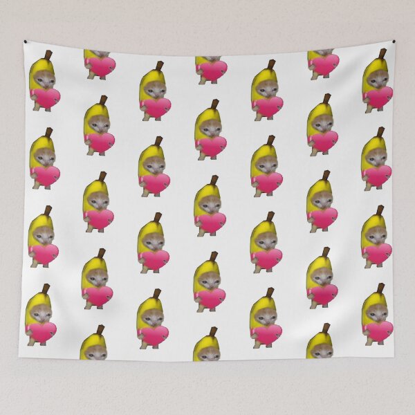 Item preview, kitty in banana with heart meme sticker designed and sold by inainart.