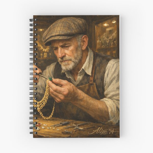 Item preview, Vintage Jeweler Workshop – Classic Goldsmith Craft Painting designed and sold by alizo74.