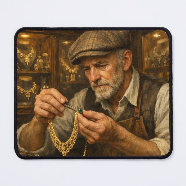 Item preview, Vintage Jeweler Workshop – Classic Goldsmith Craft Painting designed and sold by alizo74.