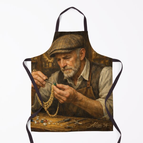 Item preview, Vintage Jeweler Workshop – Classic Goldsmith Craft Painting designed and sold by alizo74.