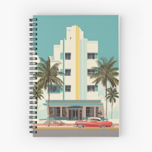 Item preview, Miami Art Deco Retro Hotel – Classic Pastel Wall Art designed and sold by SkylineVistas Designs.
