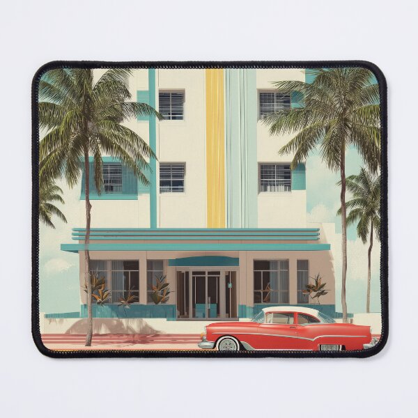 Item preview, Miami Art Deco Retro Hotel – Classic Pastel Wall Art designed and sold by SkylineVistas Designs.