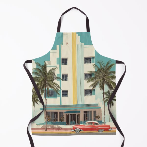 Item preview, Miami Art Deco Retro Hotel – Classic Pastel Wall Art designed and sold by SkylineVistas Designs.