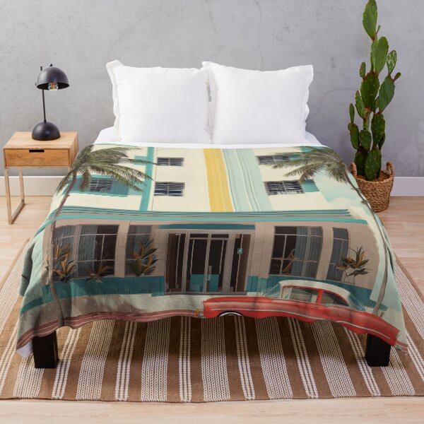 Item preview, Miami Art Deco Retro Hotel – Classic Pastel Wall Art designed and sold by SkylineVistas Designs.