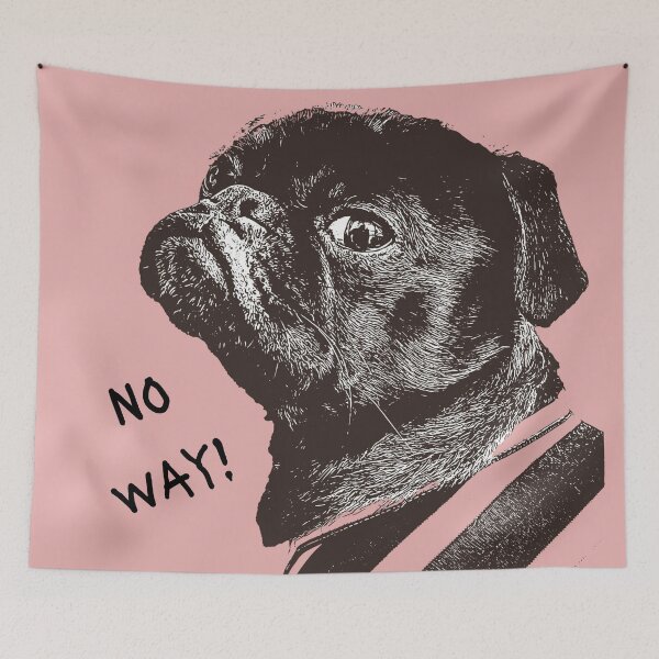 Item preview, No Way! Pug Black and White Graphic designed and sold by MMPrintsDesign.