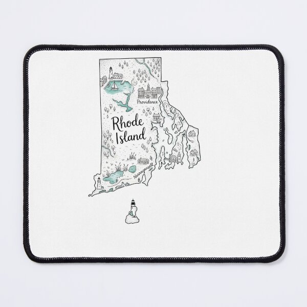 Item preview, Rhode Island Illustrated Map – Hand-Drawn Rivers & Nature Adventure Sketch designed and sold by Paper Drip.