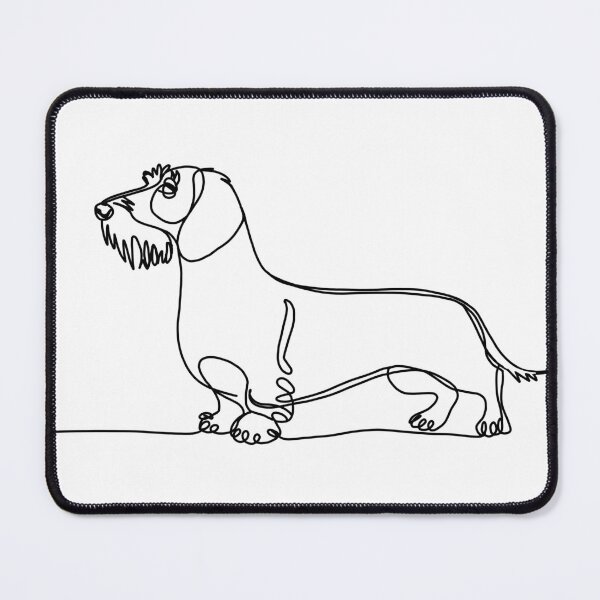 Item preview, Wirehaired Dachshund One Line Art - Minimalist Black Sketch designed and sold by iPrintPaws.