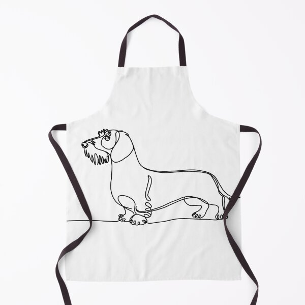 Item preview, Wirehaired Dachshund One Line Art - Minimalist Black Sketch designed and sold by iPrintPaws.