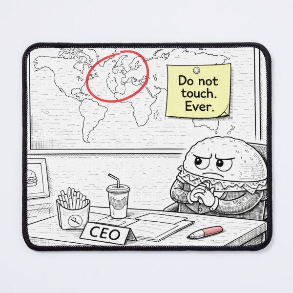 Item preview, Sarcastic CEO Burger – Corporate Office Humor Wall Art designed and sold by ComedyInkFactor.