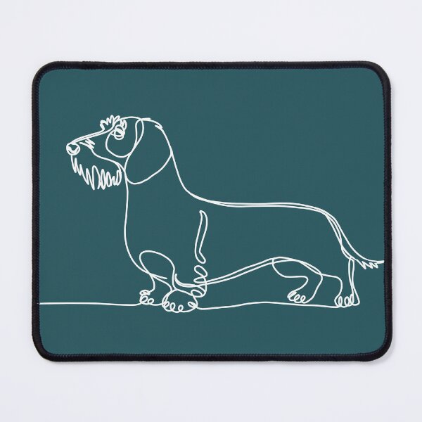 Item preview, White Wirehaired Dachshund Line Art - Aesthetic Dark Mode Sticker designed and sold by iPrintPaws.