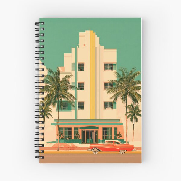 Item preview, Miami Art Deco Retro Hotel – Warm Rose Wall Art designed and sold by SkylineVistas Designs.