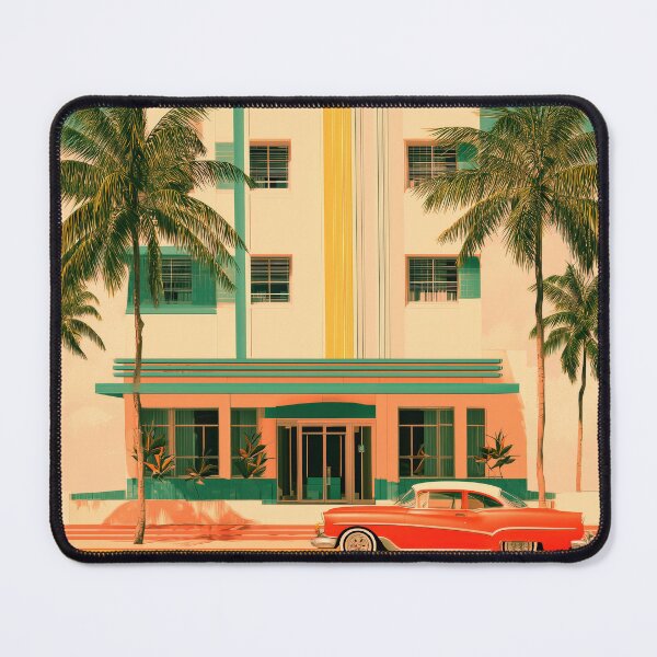 Item preview, Miami Art Deco Retro Hotel – Warm Rose Wall Art designed and sold by SkylineVistas Designs.