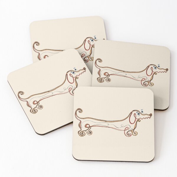 Item preview, Surrealist Dachshund Line Art - Whimsical Abstract Dog designed and sold by iPrintPaws.