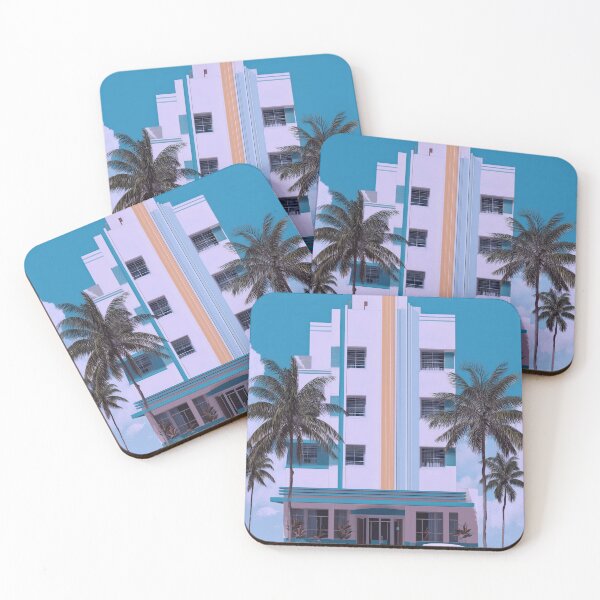Item preview, Miami Art Deco Retro Hotel – Cool Blue Wall Art designed and sold by SkylineVistas Designs.