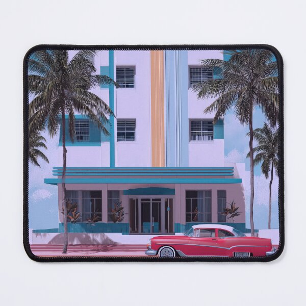 Item preview, Miami Art Deco Retro Hotel – Cool Blue Wall Art designed and sold by SkylineVistas Designs.
