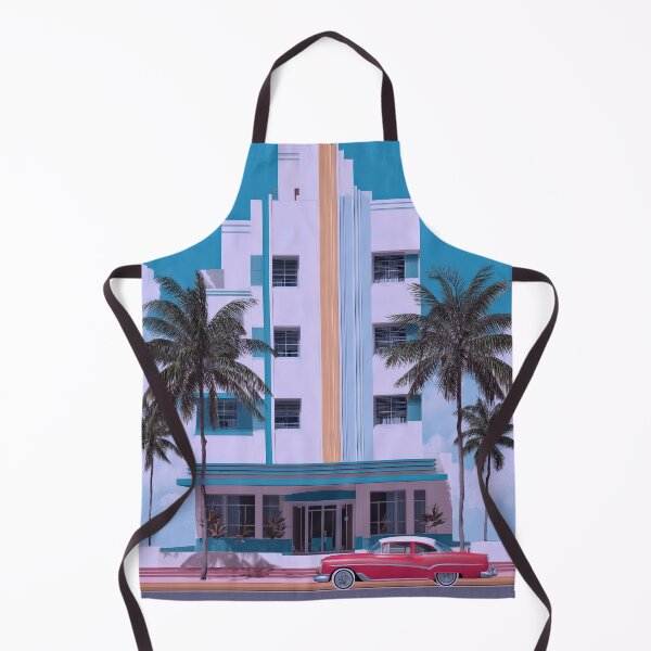 Item preview, Miami Art Deco Retro Hotel – Cool Blue Wall Art designed and sold by SkylineVistas Designs.