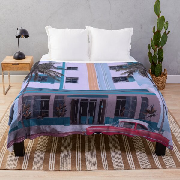 Item preview, Miami Art Deco Retro Hotel – Cool Blue Wall Art designed and sold by SkylineVistas Designs.