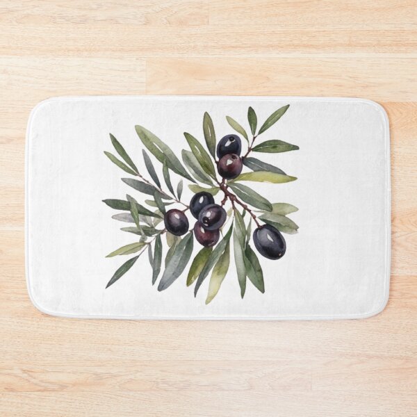 Item preview, Black Olive Branch Watercolor Botanical Wall Art designed and sold by sana designer.