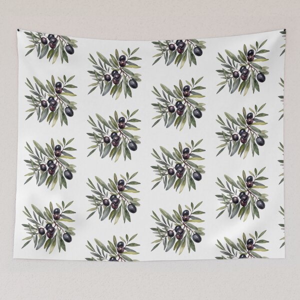 Item preview, Black Olive Branch Watercolor Botanical Wall Art designed and sold by sana designer.