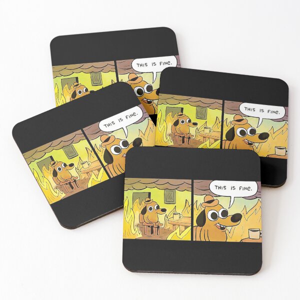 Item preview, This Is Fine Funny Meme designed and sold by Aleeesha.