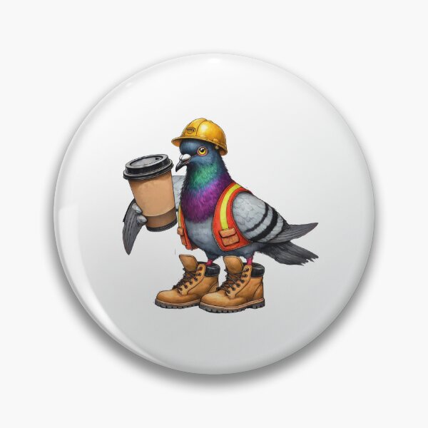 Item preview, Pigeon Construction Worker with Coffee designed and sold by TeeARTHY.