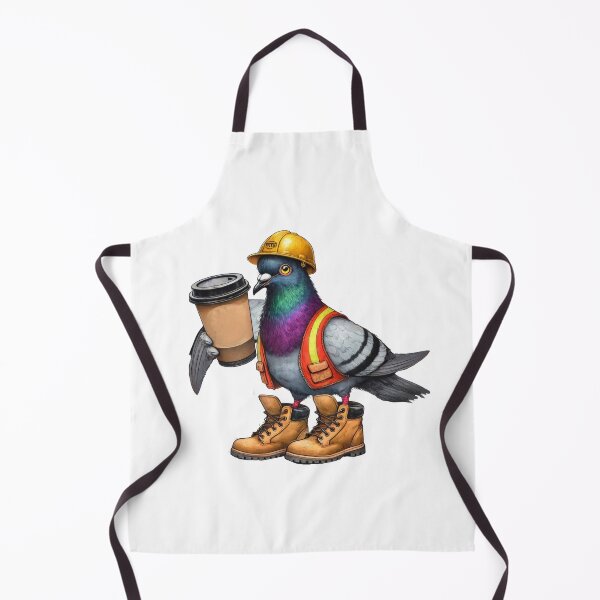 Item preview, Pigeon Construction Worker with Coffee designed and sold by TeeARTHY.