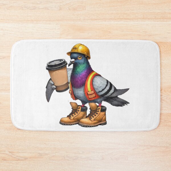 Item preview, Pigeon Construction Worker with Coffee designed and sold by TeeARTHY.