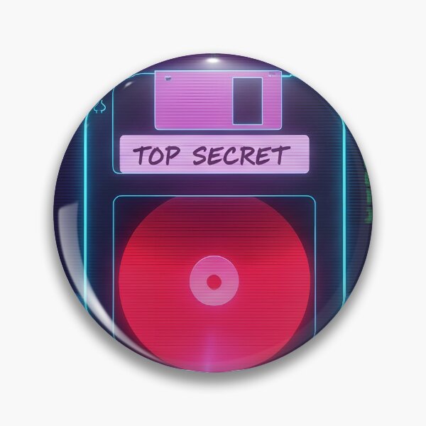 Item preview, Neon Top Secret Floppy Disk - Matrix Code Cyberpunk Art designed and sold by powersunlight.