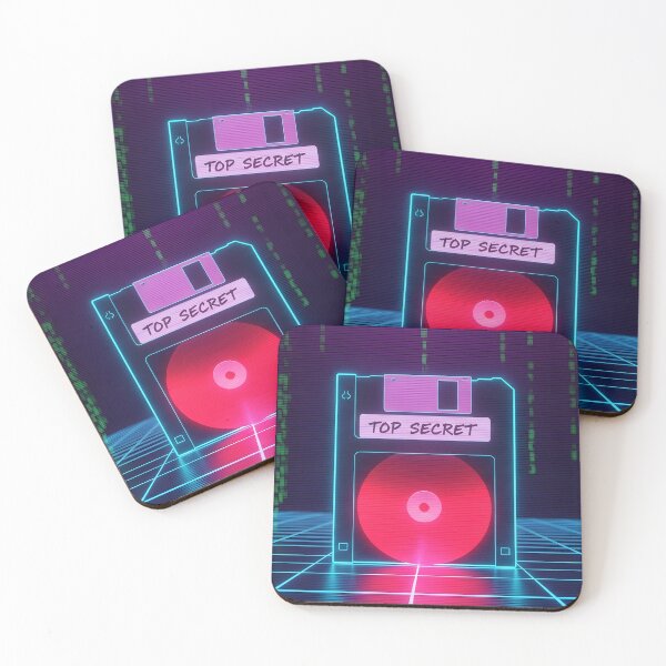 Item preview, Neon Top Secret Floppy Disk - Matrix Code Cyberpunk Art designed and sold by powersunlight.
