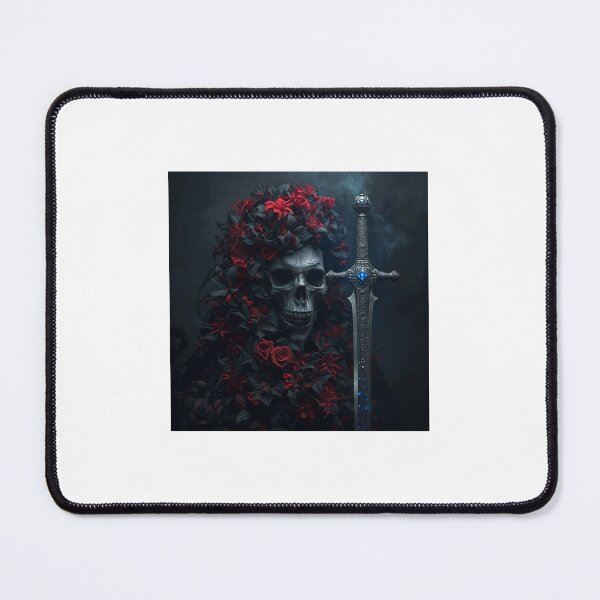 Item preview, Gothic Medieval Sword with Skull and Roses designed and sold by Botanica Obscura.