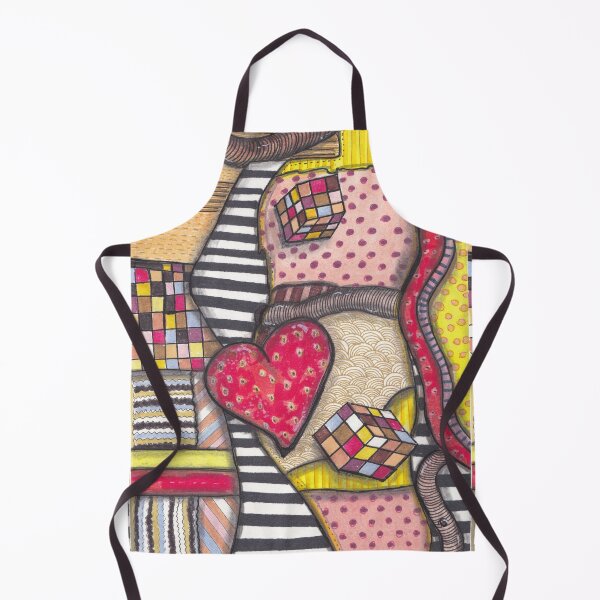Item preview, Strawberry Love Game - Abstract Zentangle Heart & Rubik Puzzle Art designed and sold by ColorWander.