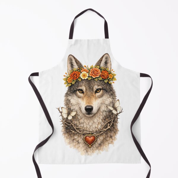 Item preview, Wolf design inspired by Frida Kahlo designed and sold by ColorMeMarley.