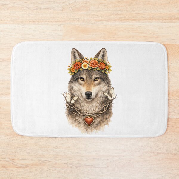 Item preview, Wolf design inspired by Frida Kahlo  designed and sold by ColorMeMarley.