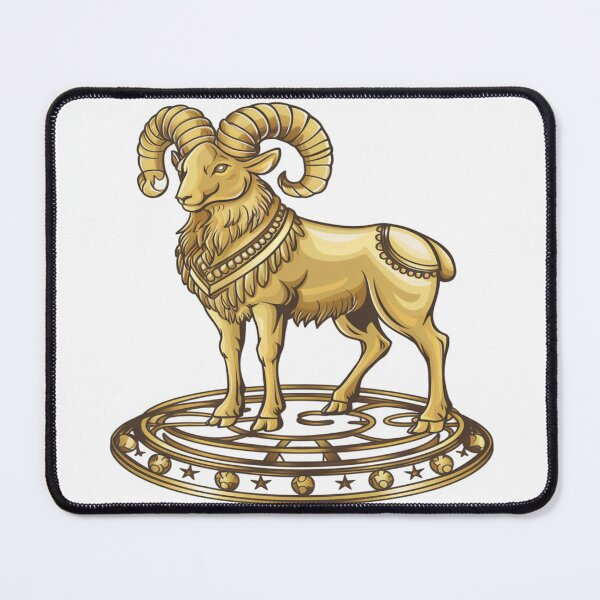 Item preview, Majestic Golden Aries Ram | Ornate Zodiac Statue Art designed and sold by Midnight Veil Designs.