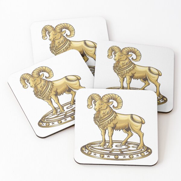 Item preview, Majestic Golden Aries Ram | Ornate Zodiac Statue Art designed and sold by Midnight Veil Designs.