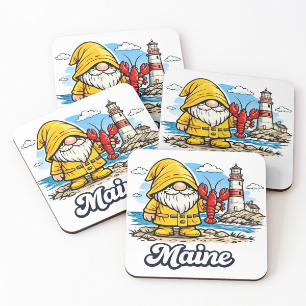 Item preview, Coastal Gnome Holding Lobster by Maine Lighthouse designed and sold by Moriarty's Digital Visions.