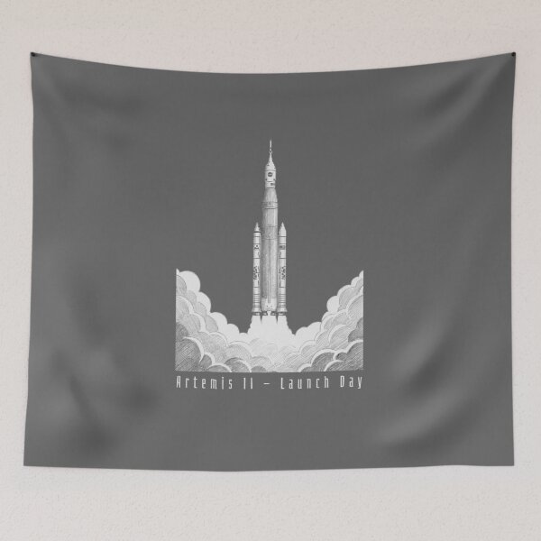 Item preview, Artemis II #34 - Launch Day SLS Rocket Pencil Sketch Concept Art designed and sold by KiwiRider.