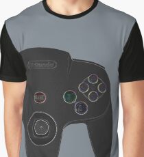 N64 Black Controller - Nintendo 64 Retro Design Graphic T-Shirt