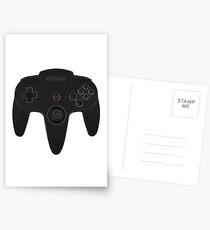 N64 Black Controller - Nintendo 64 Retro Design Postcards