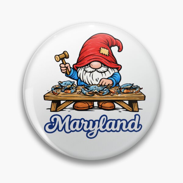 Item preview, Maryland Gnome Cracking Blue Crabs – Coastal Cartoon Illustration designed and sold by Moriarty's Digital Visions.