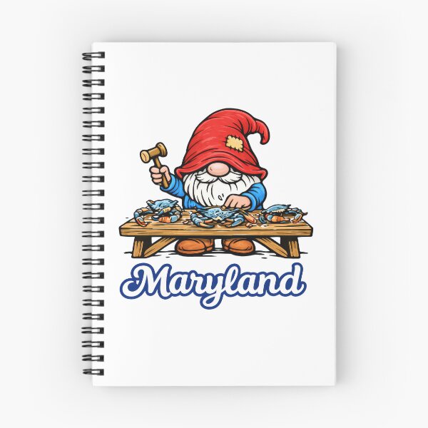 Item preview, Maryland Gnome Cracking Blue Crabs – Coastal Cartoon Illustration designed and sold by Moriarty's Digital Visions.