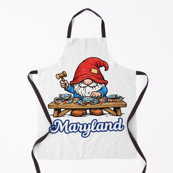 Item preview, Maryland Gnome Cracking Blue Crabs – Coastal Cartoon Illustration designed and sold by Moriarty's Digital Visions.