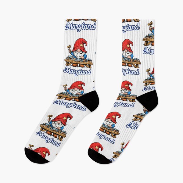 Item preview, Maryland Gnome Cracking Blue Crabs – Coastal Cartoon Illustration designed and sold by Moriarty's Digital Visions.