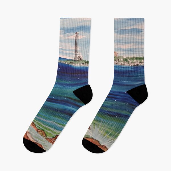 Item preview, Thatcher island lighthouses on a peaceful day  designed and sold by Matt Starr Fine Art .
