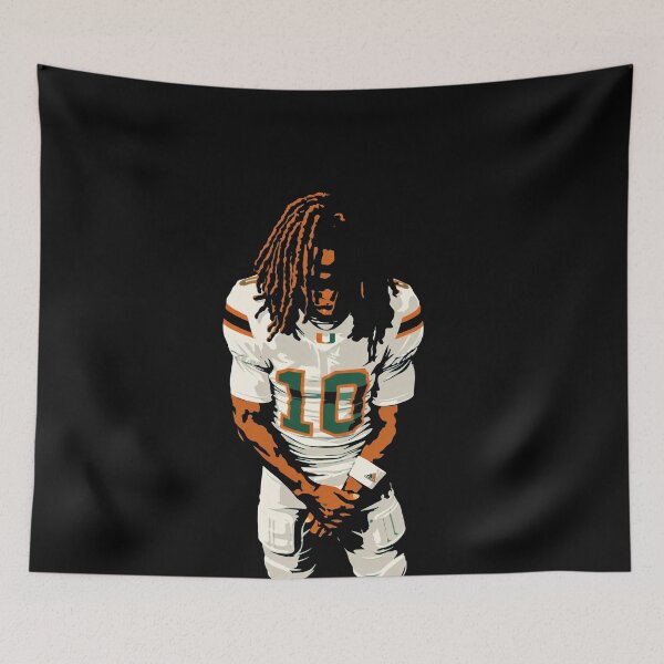 Item preview, Malachi Toney - Miami Hurricanes #10 Football Art – Minimalist Player Illustration designed and sold by TheArtOfCar.