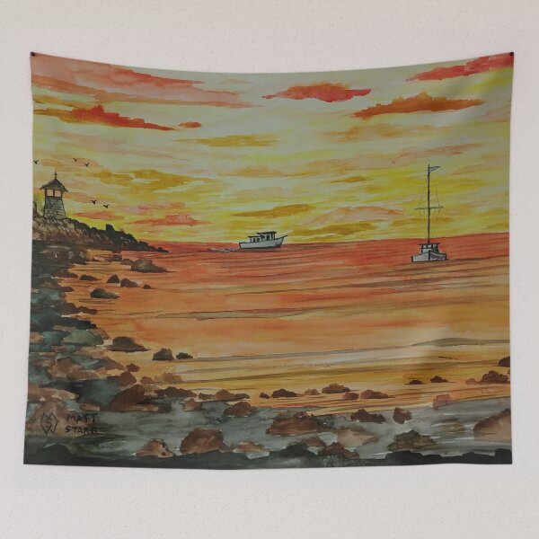 Item preview, Sunset at Sandy Bay Gazebo on Rockport Front Beach designed and sold by Matt Starr Fine Art .