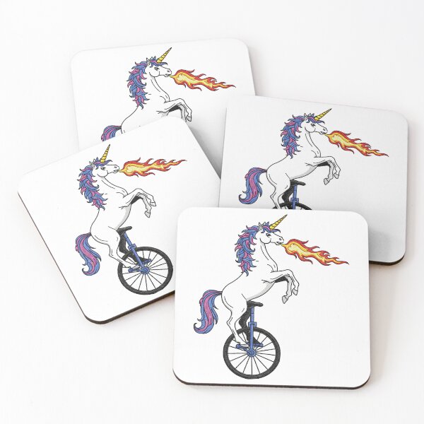 Item preview, Fire Breathing Unicorn Riding a Unicycle designed and sold by TeeARTHY.