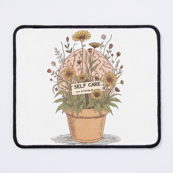 Item preview, Brain in a flowerpot with wildflowers, self-care, mental health designed and sold by Karitza Daniela.